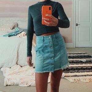 button-up jean skirt
